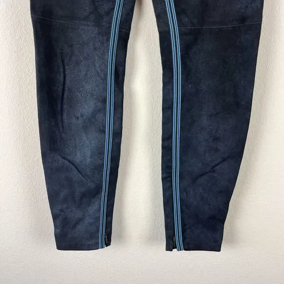 Elie Tahari Roxanna Lambskin Suede Skinny Pants Womens Medium Blue Shimmery - Picture 4 of 15
